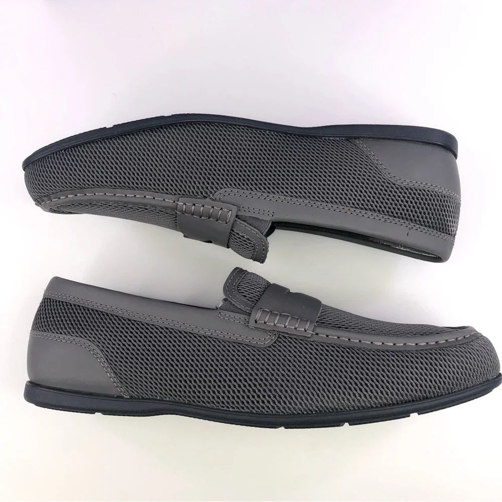 Rockport Gray Penny Loafer Soft Moc Shoes Size 9.5W